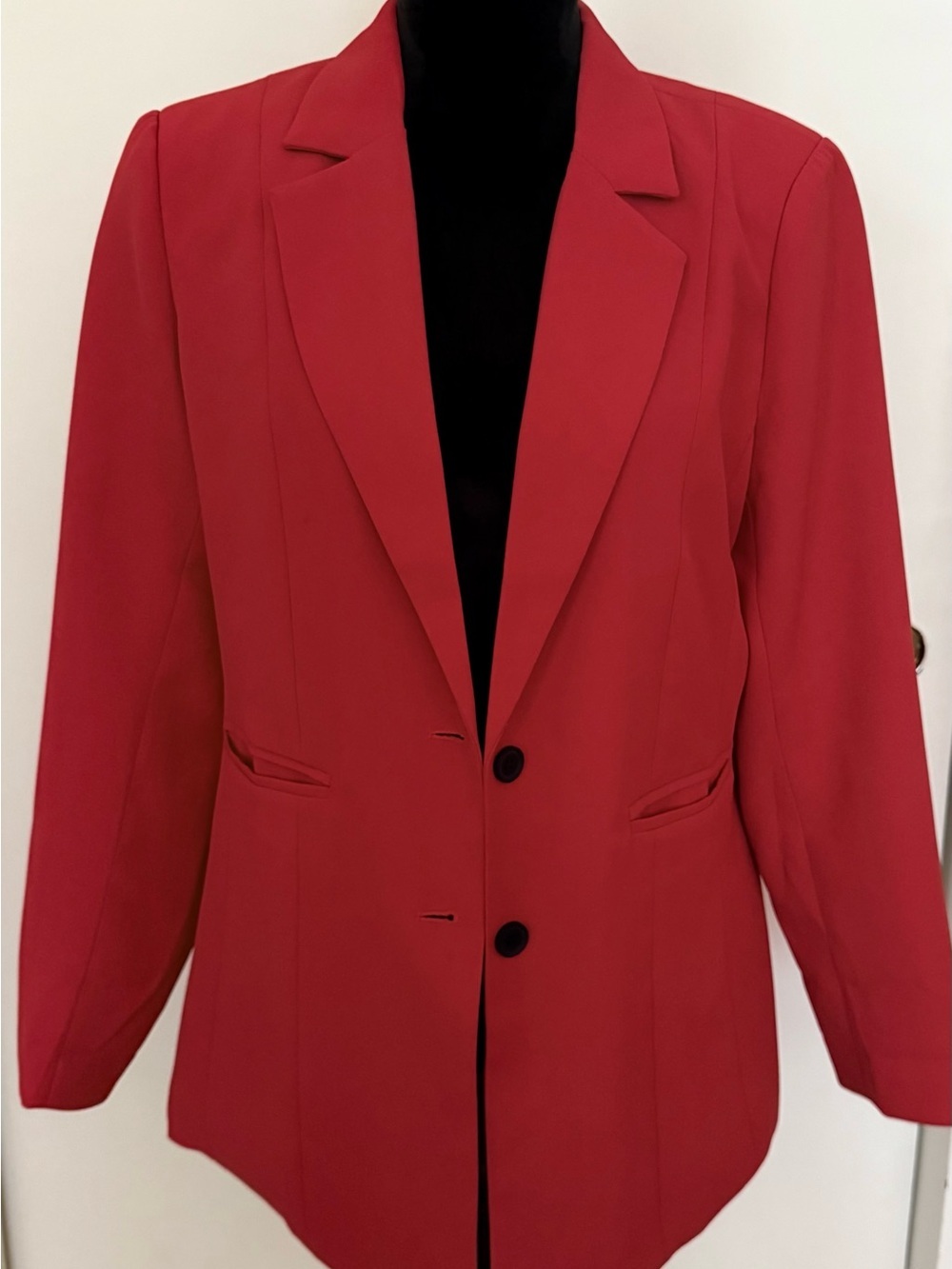 Women’s Red Two Button Lined Blazer With Pockets - M